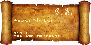 Voszka Mátka névjegykártya